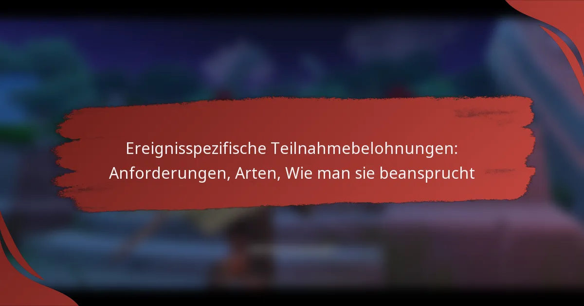 Ereignisspezifische Teilnahmebelohnungen: Anforderungen, Arten, Wie man sie beansprucht