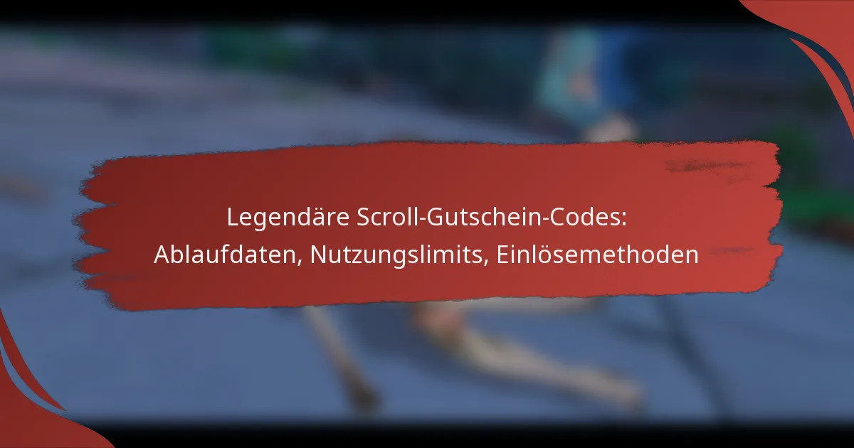 Legendäre Scroll-Gutschein-Codes: Ablaufdaten, Nutzungslimits, Einlösemethoden