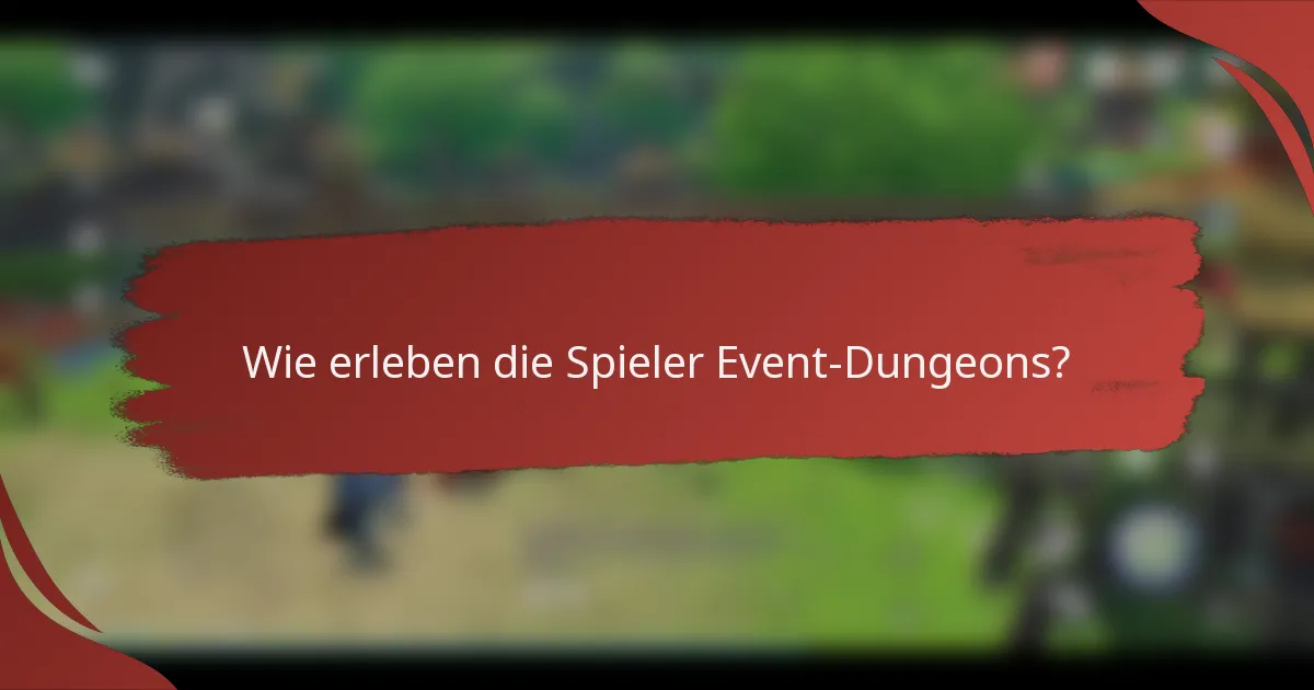 Wie erleben die Spieler Event-Dungeons?